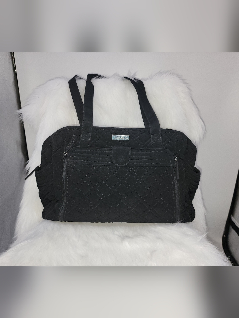 Vera Bradley Black Quilted On the StrollTote Bag Diaper Bag